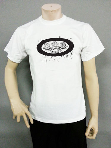 Mau Shirt Weiß mit schwarzem Logo